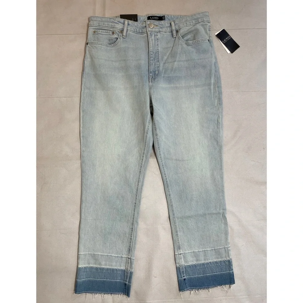 NWT New Lauren Ralph Lauren High-Rise Straight Ankle Jeans Size 2